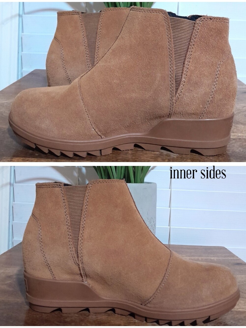 Sorel Evie brown suede/leather slip on side zip shoes women's Sz 7.5 - Picture 7 of 7